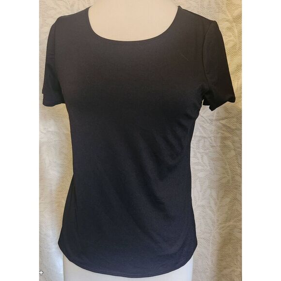E67  Notations black dressy, nice quality tee - Picture 1 of 8
